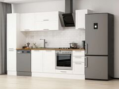 Alvinka 290X210 Cm Klasik Mebran Mutfak Dolabı Beyaz Beyaz Mb-E90B40S40-2