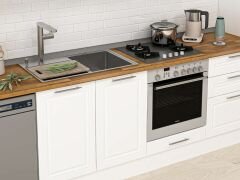 Alvinka 385X222 Cm Klasik Mebran Mutfak Dolabı Mbb-E80B45S60-1 Mebran | Beyaz - Mdf