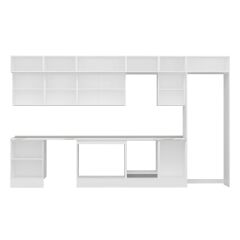 Alvinka 390X240 Cm Klasik Mebran Mutfak Dolabı Mb-E80S60S50-3 Mebran | Antrasit - Suntalam