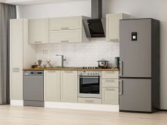 Alvinka 290X210 Cm Klasik Mebran Mutfak Dolabı Beyaz Beyaz Mb-E90B40S40-2