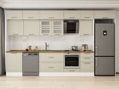 Alvinka 390X240 Cm Klasik Mebran Mutfak Dolabı Mb-E80S60S50-3 Mebran | Kumtaşı - Suntalam