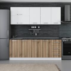 Minar 210 Cm Mutfak Dolabı Beyaz Dore 210-D2