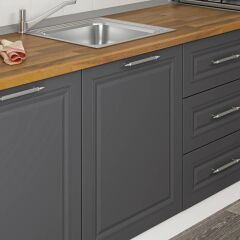 Minar 240 Cm Mebran C Mutfak Dolabı Beyaz Antrasit 240-Mcba2