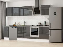 Alvinka 315X210 Cm High Gloss Mutfak Dolabı M-E90S45S60-2 High Gloss | Antrasit - Suntalam