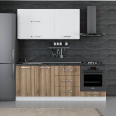 Minar 210 Cm Mutfak Dolabı Beyaz Dore 210-D3