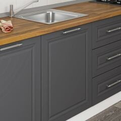 Minar 240 Cm Mebran C Mutfak Dolabı Beyaz Antrasit 240-Mcba3