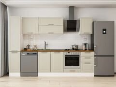 Alvinka 295X210 Cm Klasik Mebran Mutfak Dolabı Beyaz Beyaz Mb-E90B40S45-2