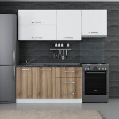 Minar 210 Cm Mutfak Dolabı Beyaz Dore 210-D4