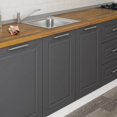 Minar 270 Cm Mebran C Mutfak Dolabı Beyaz Antrasit 270-Mcba1