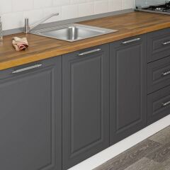 Mi̇Nar 270 Cm Mebran C Mutfak Dolabi Beyaz Antrasi̇T 270-Mcba2