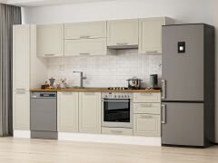 Alvinka 300X210 Cm Klasik Mebran Mutfak Dolabı Beyaz Beyaz Mb-E90B40S50-1