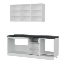 Minar 210 Cm Mutfak Dolabı Beyaz Dore 210-D6