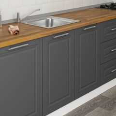 Minar 270 Cm Mebran C Mutfak Dolabı Beyaz Antrasit 270-Mcba3