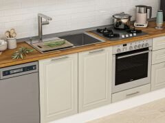 Alvinka 320X210 Cm Klasik Mebran Mutfak Dolabı Mb-E80B60S60-3 Mebran | Kumtaşı - Mdf