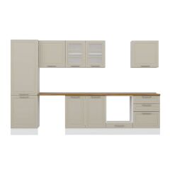 Alvinka 320X210 Cm Klasik Mebran Mutfak Dolabı Mb-E80B60S60-3 Mebran | Kumtaşı - Mdf