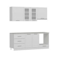 Minar 200 Cm Mebran C Mutfak Dolabı Beyaz 200-Mcb1