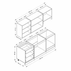 Minar 200 Cm Mebran C Mutfak Dolabı Beyaz 200-Mcb1