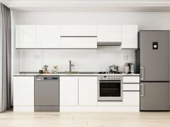 Alvinka 300X210 Cm High Gloss Mutfak Dolabı M-E90S50S40-1 High Gloss | Beyaz - Suntalam