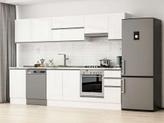 Alvinka 300X210 Cm High Gloss Mutfak Dolabı M-E90S50S40-1 High Gloss | Beyaz - Suntalam