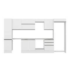 Alvinka 400X222 Cm High Gloss Mutfak Dolabı Mbb-E90B50S60-2 High Gloss | Beyaz - Suntalam