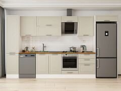 Alvinka 385X222 Cm Klasik Mebran Mutfak Dolabı Mbb-E80B45S60-2 Mebran | Kumtaşı - Mdf