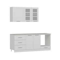 Minar 200 Cm Mebran C Mutfak Dolabı Beyaz 200-Mcb3