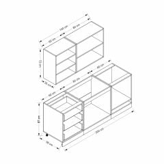 Minar 200 Cm Mebran C Mutfak Dolabı Beyaz 200-Mcb3