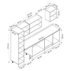 Alvinka 310X210 Cm Klasik Mebran Mutfak Dolabı Beyaz Beyaz Mb-E90B40S60-2