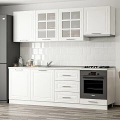 Mi̇Nar 240 Cm Mebran C Mutfak Dolabi Beyaz 240-Mcb1