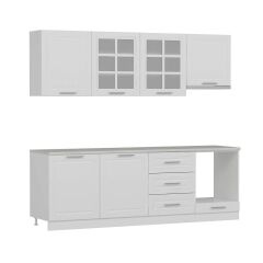 Mi̇Nar 240 Cm Mebran C Mutfak Dolabi Beyaz 240-Mcb1