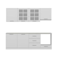 Mi̇Nar 240 Cm Mebran C Mutfak Dolabi Beyaz 240-Mcb1