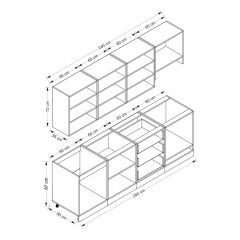 Mi̇Nar 240 Cm Mebran C Mutfak Dolabi Beyaz 240-Mcb1