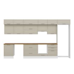 Alvinka 400X240 Cm Klasik Mebran Mutfak Dolabı Mb-E80S60S60-1 Mebran | Kumtaşı - Mdf