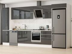 Alvinka 400X222 Cm High Gloss Mutfak Dolabı Mbb-E90B50S60-2 High Gloss | Antrasit - Mdf