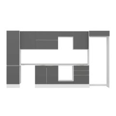 Alvinka 400X222 Cm High Gloss Mutfak Dolabı Mbb-E90B50S60-2 High Gloss | Antrasit - Mdf