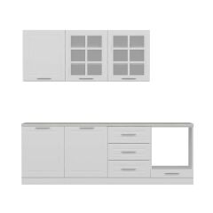 Minar 240 Cm Mebran C Mutfak Dolabı Beyaz 240-Mcb3