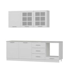 Minar 240 Cm Mebran C Mutfak Dolabı Beyaz 240-Mcb3