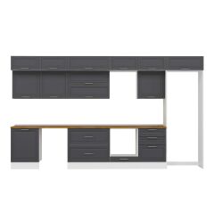 Alvinka 400X240 Cm Klasik Mebran Mutfak Dolabı Mb-E80S60S60-2 Mebran | Antrasit - Suntalam