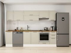 Alvinka 290X210 Cm Klasik Mebran Mutfak Dolabı M-E90S40S40-1 Mebran | Kumtaşı - Mdf