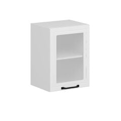 Alvinka Mutfak Modül Mbr_A Üst 1Dk1R 45-H60Cm Dolap Cam Beyaz Beyaz Mdf