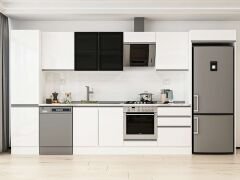 Alvinka 400X222 Cm High Gloss Mutfak Dolabı Mbb-E90B50S60-3 High Gloss | Beyaz - Mdf