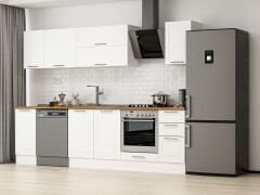 Alvinka 290X210 Cm Klasik Mebran Mutfak Dolabı M-E90S40S40-2 Mebran | Beyaz - Suntalam