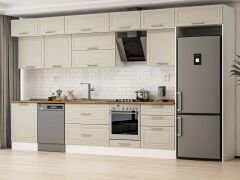 Alvinka 400X240 Cm Klasik Mebran Mutfak Dolabı Mb-E80S60S60-2 Mebran | Kumtaşı - Suntalam