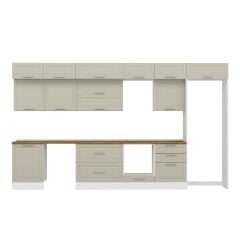 Alvinka 400X240 Cm Klasik Mebran Mutfak Dolabı Mb-E80S60S60-2 Mebran | Kumtaşı - Suntalam