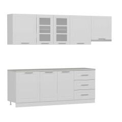 Mi̇Nar 270 Cm Mebran C Mutfak Dolabi Beyaz 270-Mcb2