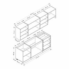 Mi̇Nar 270 Cm Mebran C Mutfak Dolabi Beyaz 270-Mcb2