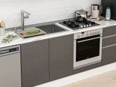 Alvinka 300X210 Cm High Gloss Mutfak Dolabı M-E90S50S40-2 High Gloss | Antrasit - Suntalam