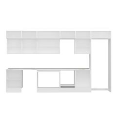 Alvinka 400X240 Cm Klasik Mebran Mutfak Dolabı Mb-E80S60S60-2 Mebran | Beyaz - Mdf