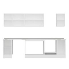 Alvinka 290X210 Cm Klasik Mebran Mutfak Dolabı M-E90S40S40-2 Mebran | Antrasit - Suntalam