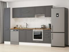 Alvinka 300X210 Cm Klasik Mebran Mutfak Dolabı Beyaz Beyaz Mb-E90B45S45-1